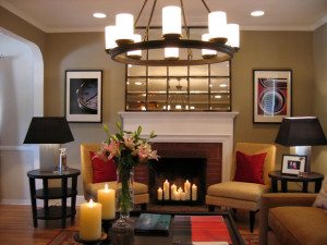 Great use of color in livng room
